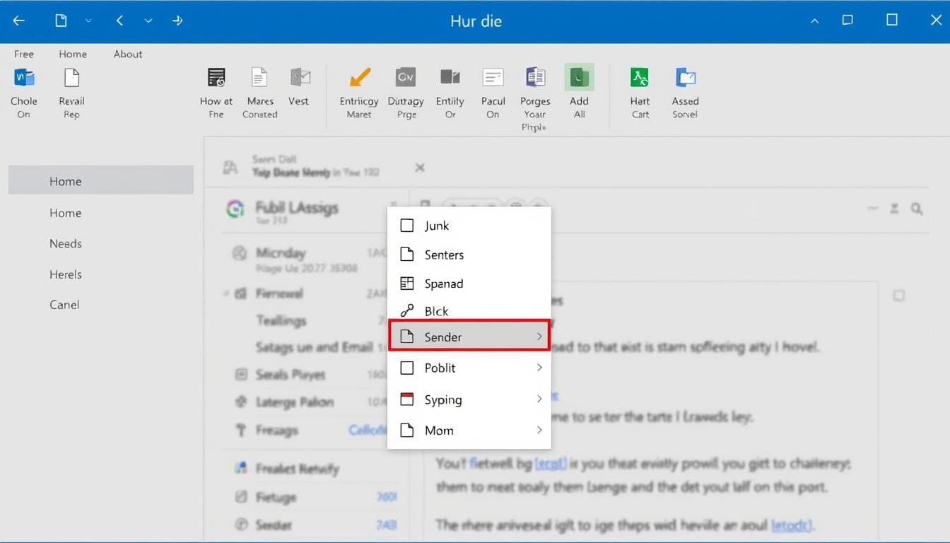 Outlook's Junk menu provides multiple options for handling unwanted emails